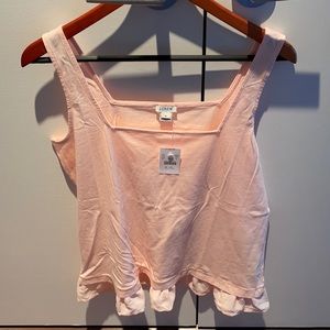 J Crew square neck tank with ruffle hem